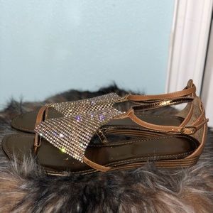 NEW! 🌟 Bronze rhinestone Fergie sandals